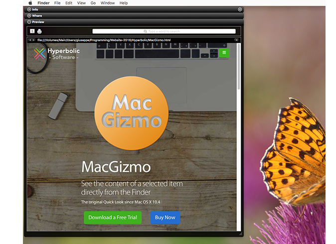 MacGizmo window (black theme)