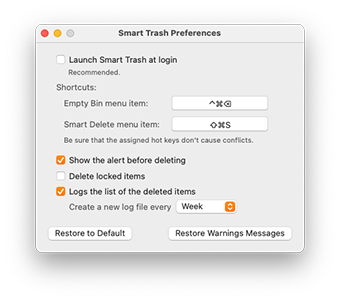 Preferences Window